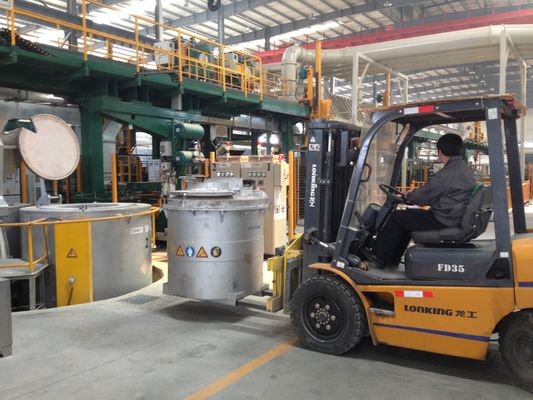 Caldeiras industriais de transferência de alumínio fundido Temperatura máxima de serviço ≤ 850 °C e aumento da temperatura da superfície ≤ 50 °C