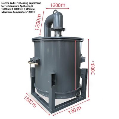 Electric Ladle Preheating Equipment Model LP-100 with Sum Power 48 KW and Dimensions 1500mm X 1000mm X 2000mm