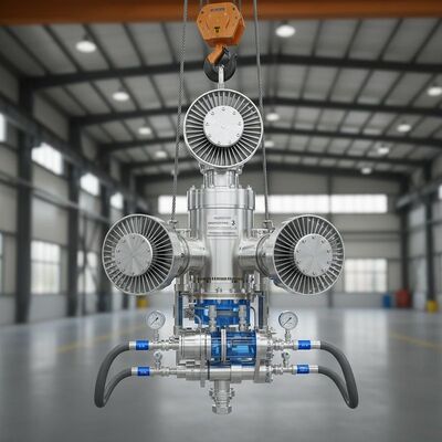 Número de rotores 3 Injetor rotativo de fluxo alimentado por ar comprimido N2 e levantamento por guindaste para injeção de fluido industrial otimizada